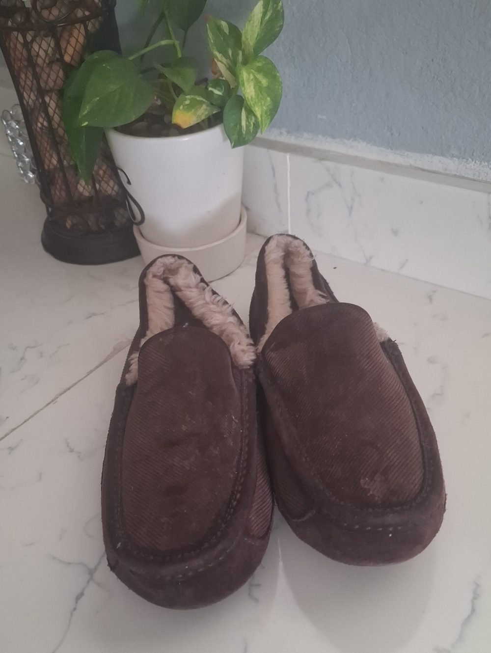 UGG Men's Dark Brown Slip-On Moccasins
